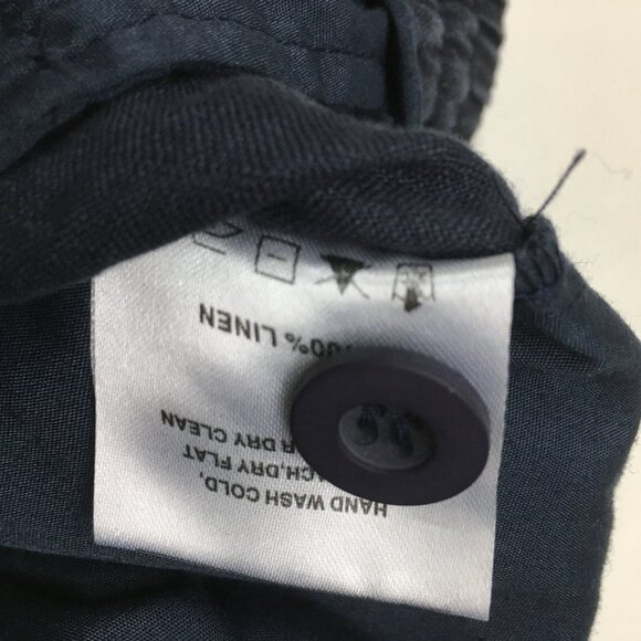 NOVU Dark Blue 100% Linen Drawstring Tapered Leg Soft Jogger Pant - Picture 3 of 10